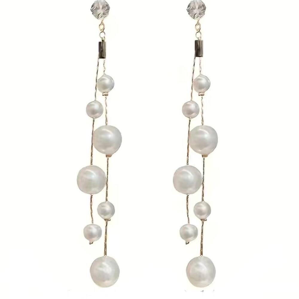Pearl Earrings on Chain